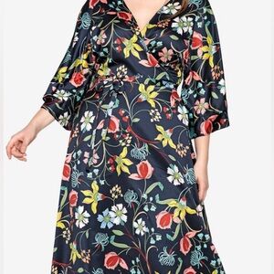 NWOT - Castaluna - Floral Wrap Dress in Black - 18 W